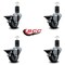 Service Caster 3'' Thermoplastic Rubber Swivel 1-5/8'' Expanding Stem Caster Set with Brake, 4PK SCC-EX20S314-TPRB-PLB-158-4 - alternate 3